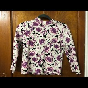 Black and purple flower crop top
